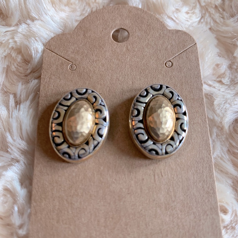 Brighton Gold and Silver Tribal Pattern Earrings